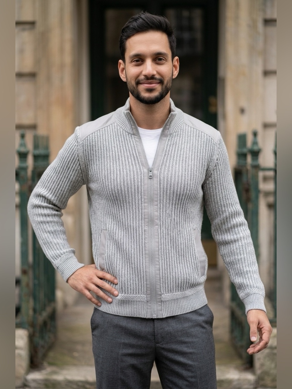Calvin Klein Gray Ribbed Sweater - Size Small